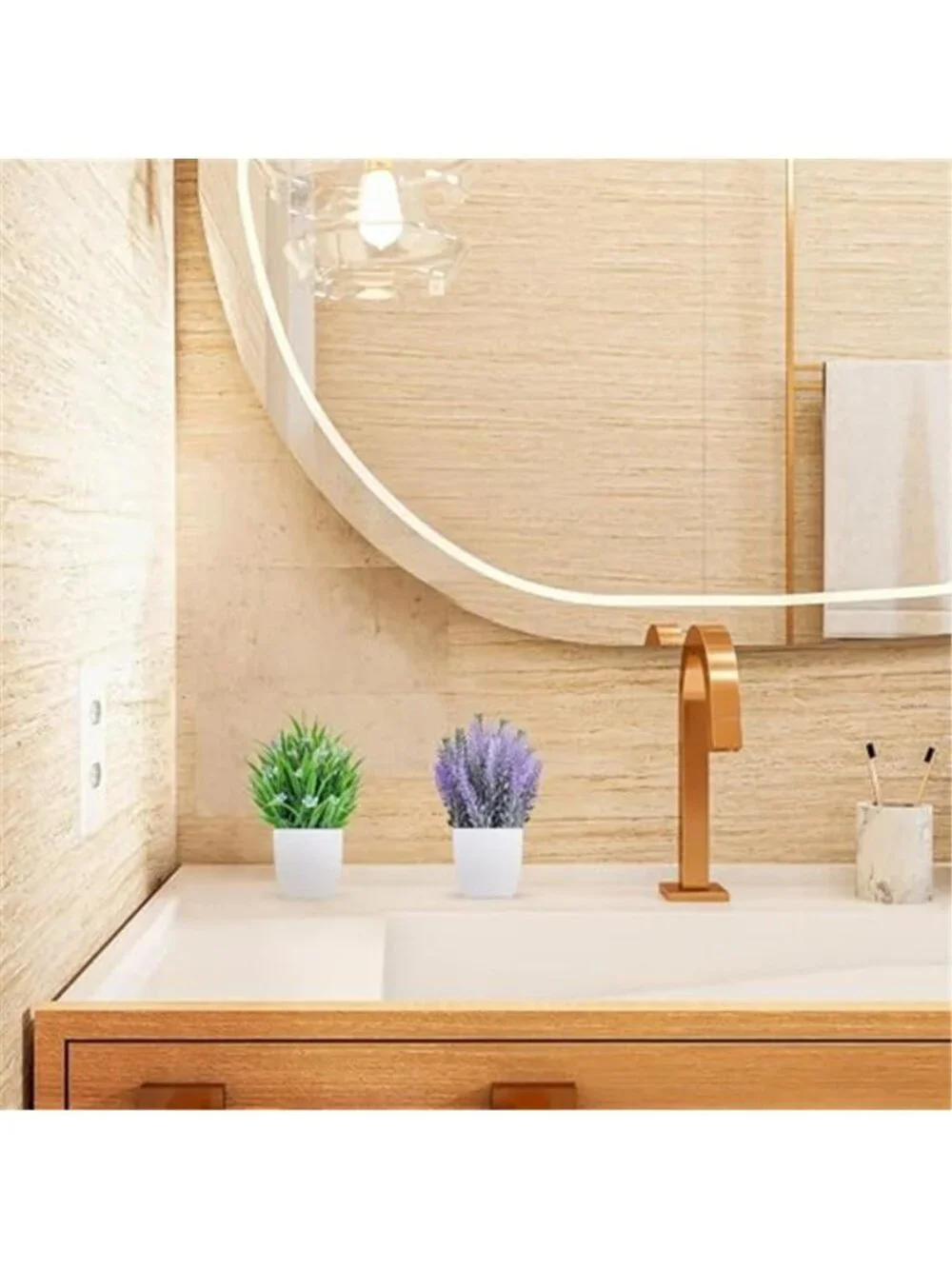 4 Pack Fake Plants Small Artificial Potted Faux Flowers Home Office Decor Indoor